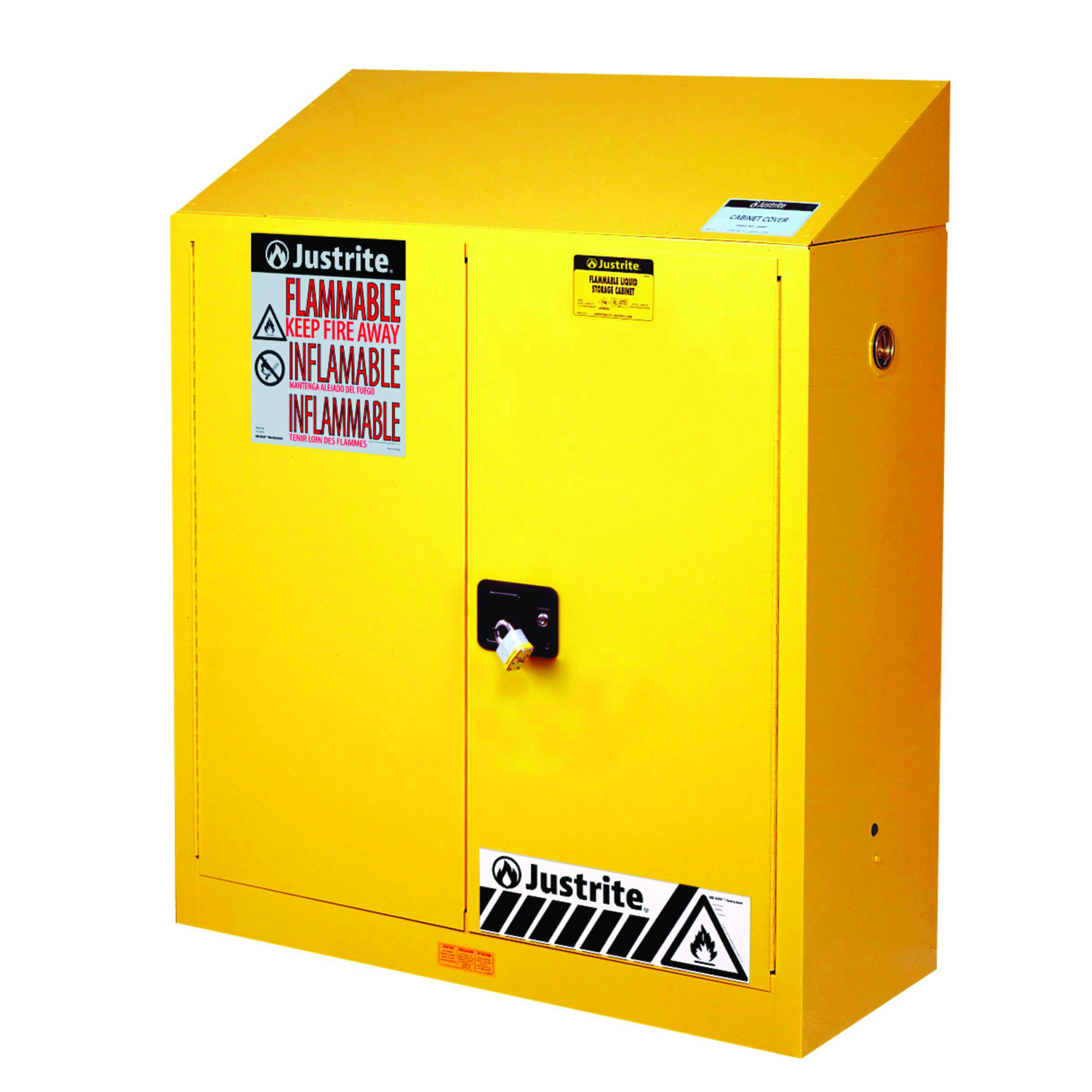 Justrite Safety Cabinet Covers — Fits 12/17/30/40/45 Gallon Cabinets, 18-Gauge Steel, Fire-Resistant, Model# 25987